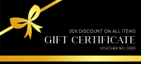 Elegant Golden Ribbon Gift Certificate Design