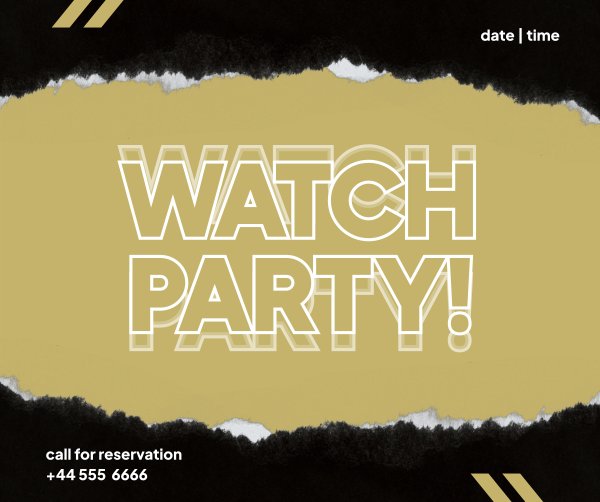 Watch Party Facebook Post Design Image Preview