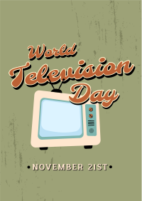 Retro TV Day Flyer Design