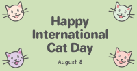 Colorful International Cat Day Facebook Ad Design