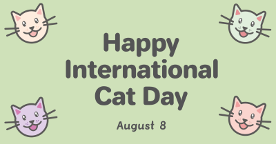 Colorful International Cat Day Facebook ad Image Preview