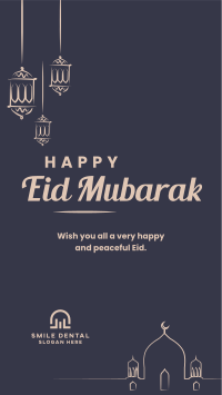 Eid Mubarak Lanterns Facebook story Image Preview