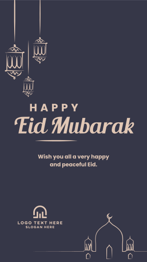 Eid Mubarak Lanterns Facebook story Image Preview