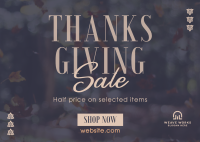 Thanksgiving Leaves Sale Postcard Image Preview