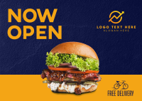 Burger Shop Opening Postcard Design