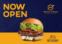 Burger Shop Opening Postcard Image Preview