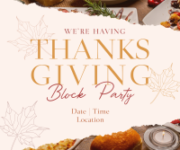 Elegant Thanksgiving Party Facebook Post Design