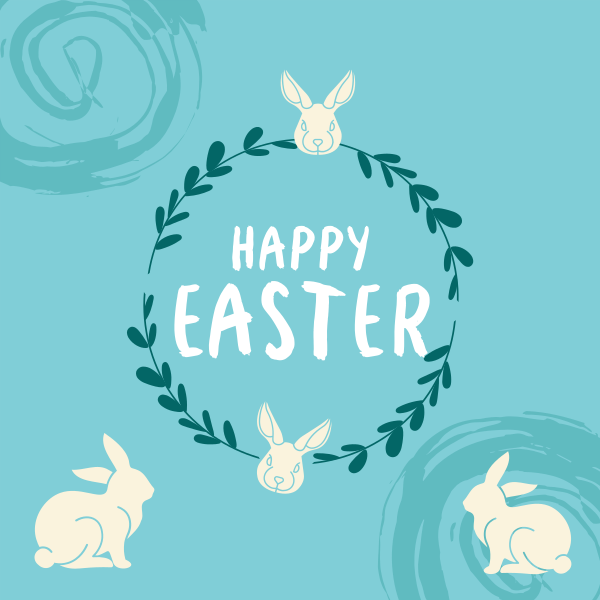 Easter Bunny Wreath Instagram Post Design Image Preview