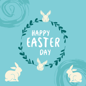 Easter Bunny Wreath Instagram post