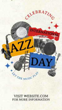 Retro Jazz Day Facebook Story Design
