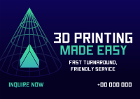 3D Printing Service Postcard Image Preview