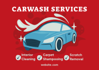 Carwash Services List Postcard Image Preview