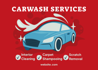 Carwash Services List Postcard Image Preview