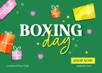 Playful Boxing Day Postcard Image Preview