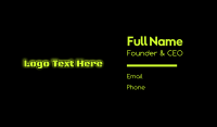 Military Neon Glow Text  Business Card Image Preview