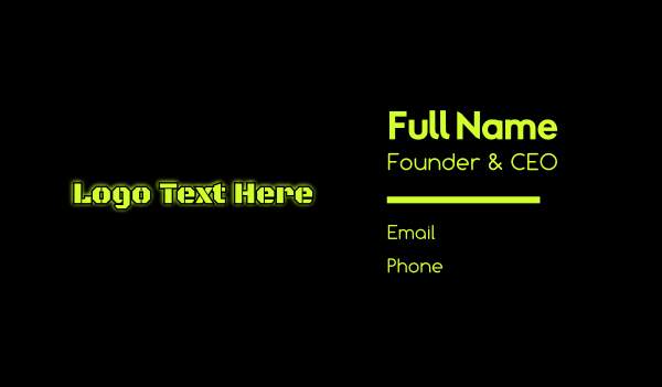 Military Neon Glow Text  Business Card Design Image Preview