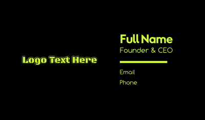 Military Neon Glow Text  Business Card Image Preview