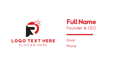 Pixel Letter R Business Card Image Preview