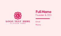 Pink Feminine Lettermark Business Card Design
