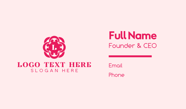 Pink Feminine Lettermark Business Card Design Image Preview