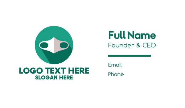 Green Cloth Face Mask Business Card Design Image Preview