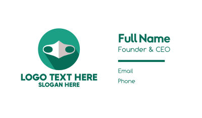 Green Cloth Face Mask Business Card Image Preview