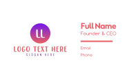 Summer Circle Letter Business Card Preview