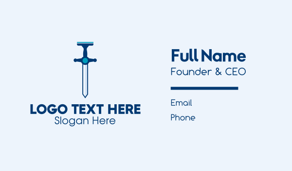 Clean Squeegee Sword  Business Card Design Image Preview