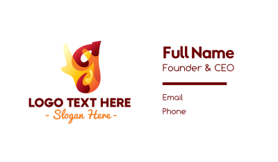 Chili Flaming Letter G Business Card