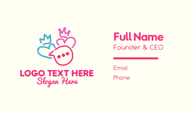 King & Queen Couple Messaging Business Card Image Preview