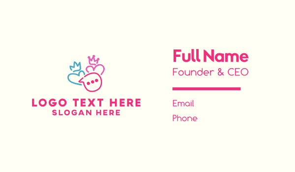 King & Queen Couple Messaging Business Card Design Image Preview
