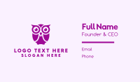 Purple Owl Mascot Business Card Image Preview