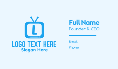 Blue Television Lettermark Business Card