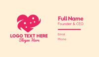 Pink Heart Dots Business Card Design