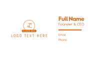 Orange Circle Banner Lettermark Business Card Image Preview