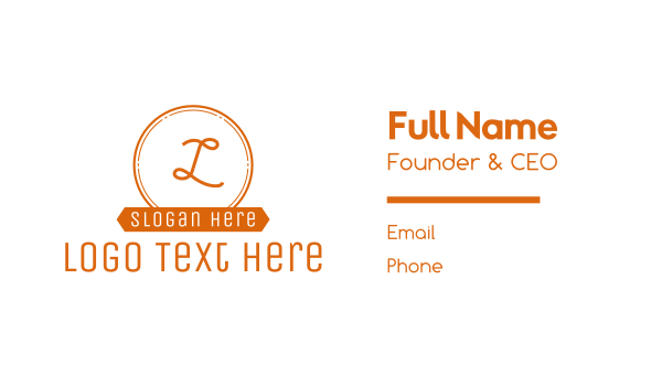 Orange Circle Banner Lettermark Business Card Design Image Preview