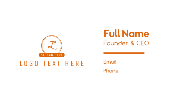 Orange Circle Banner Lettermark Business Card Design Image Preview