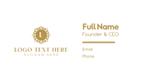 Golden Floral Lettermark Business Card Design