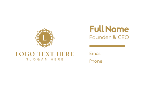 Golden Floral Lettermark Business Card Design Image Preview