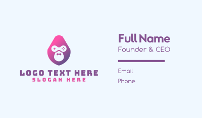 Purple Monkey Gaming Mascot Business Card Image Preview