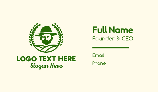 Bearded Farmer Man Business Card Design Image Preview