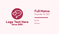 Flirty Love Message Chat Business Card Image Preview