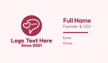 Flirty Love Message Chat Business Card