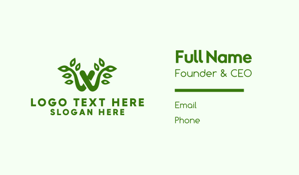 Natural Letter W  Business Card Design Image Preview