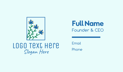 Blooming Garden Flowers  Business Card Image Preview
