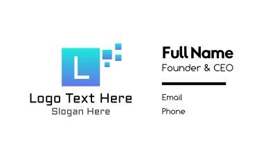 Digital Pixels Letter Business Card