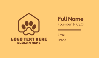 Animal Pet Paw Kennel Shelter Business Card
