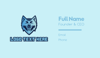 Blue Wolf Mascot  Business Card Image Preview