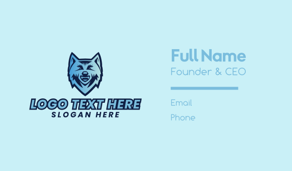 Blue Wolf Mascot  Business Card Design Image Preview
