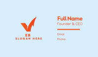 Orange Letter V Check  Business Card Image Preview